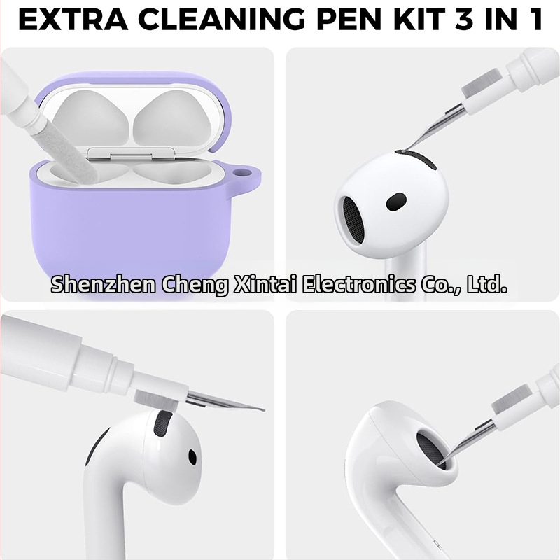 Silikónový ochranný obal na AirPods 4 s čistiacim perom