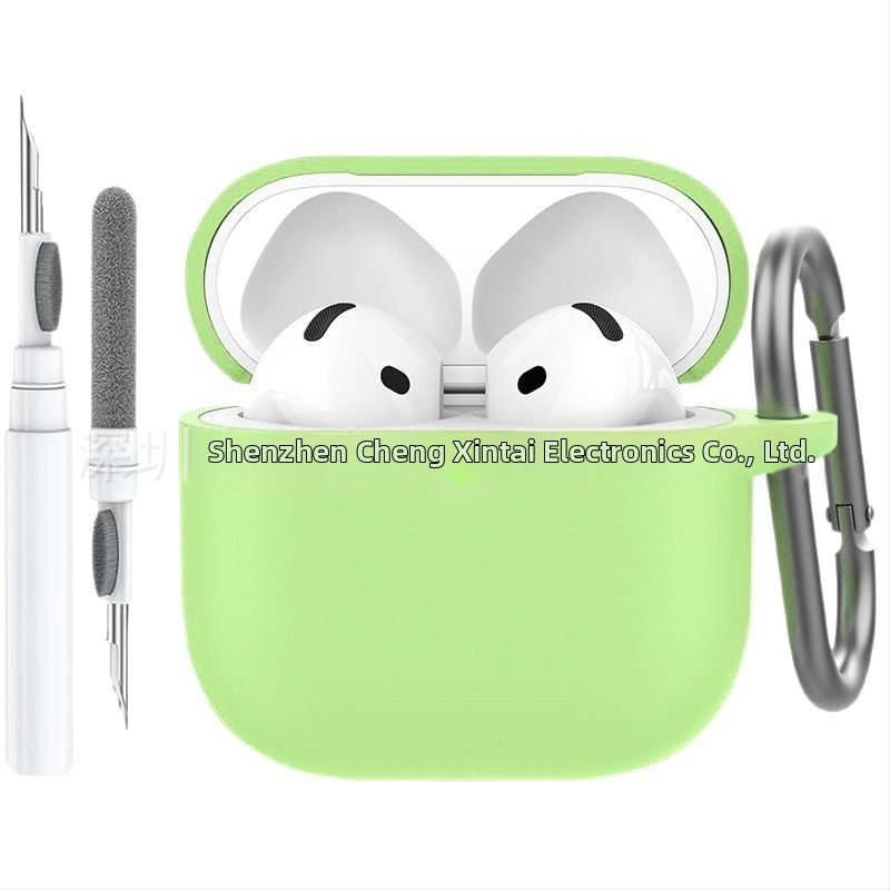 Silikónový ochranný obal na AirPods 4 s čistiacim perom