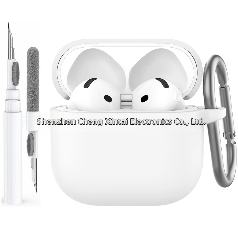 Carcasă din silicon pentru AirPods 4 cu stilou de curățare