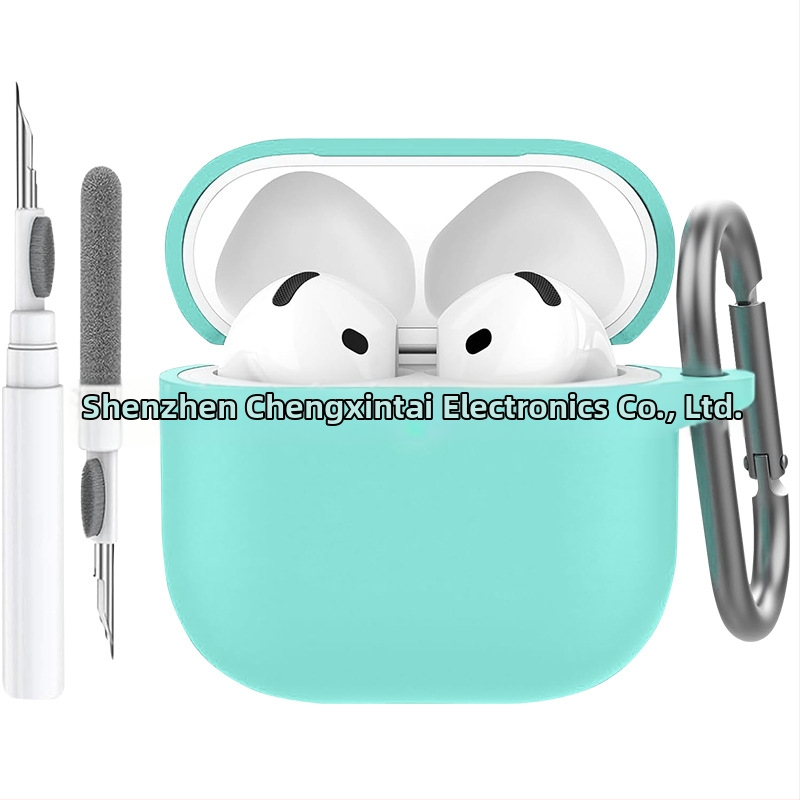 Carcasă din silicon pentru AirPods 4 cu stilou de curățare