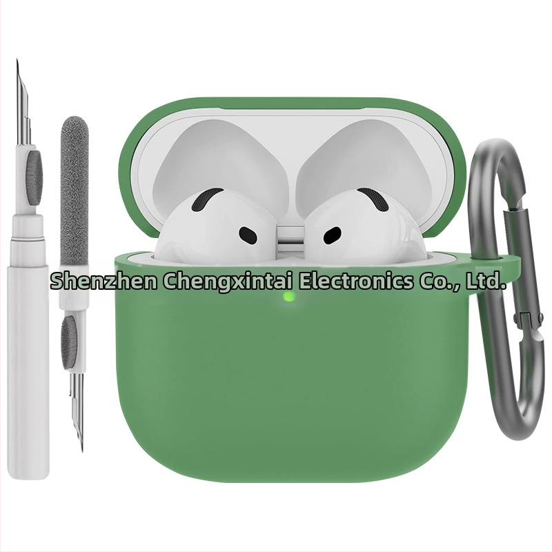 Carcasă din silicon pentru AirPods 4 cu stilou de curățare