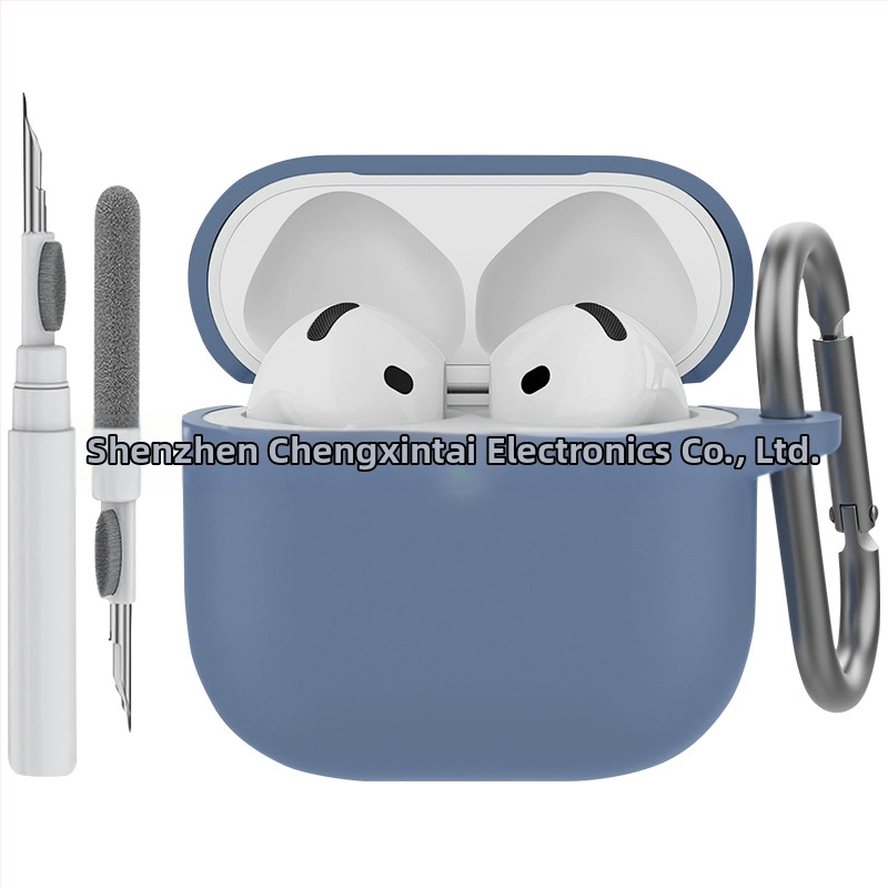 Carcasă din silicon pentru AirPods 4 cu stilou de curățare