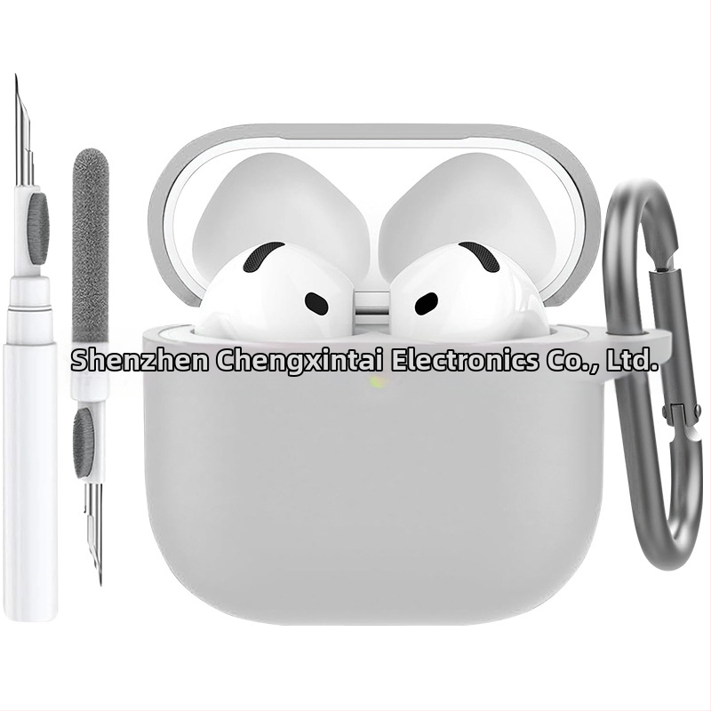Carcasă din silicon pentru AirPods 4 cu stilou de curățare