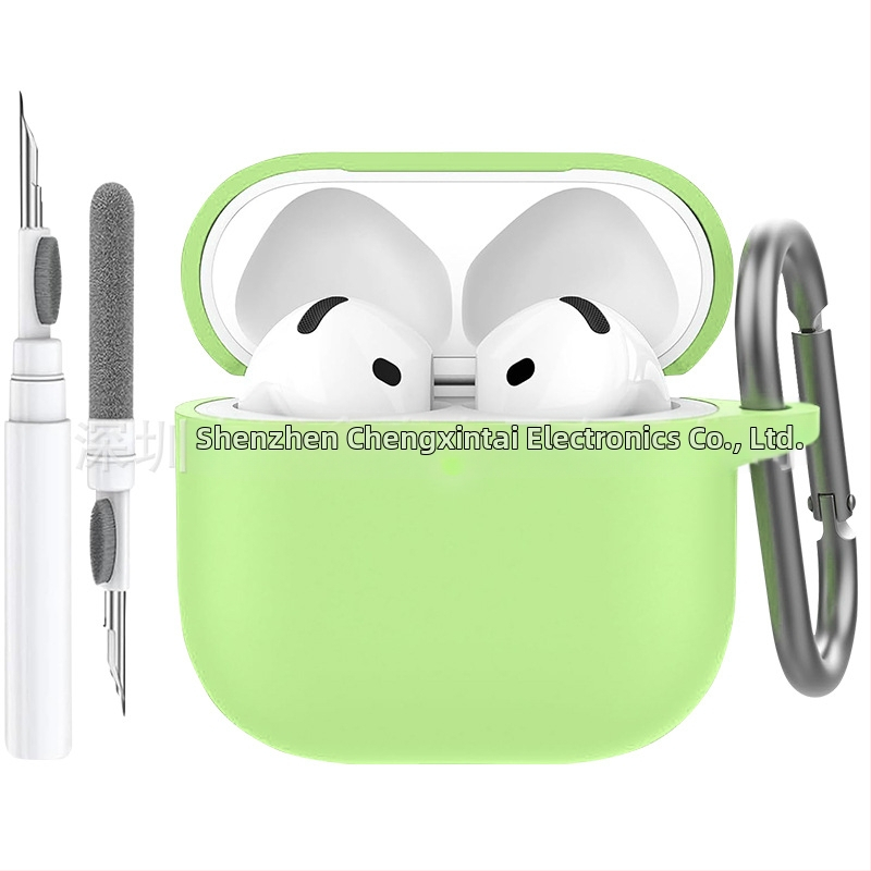Carcasă din silicon pentru AirPods 4 cu stilou de curățare