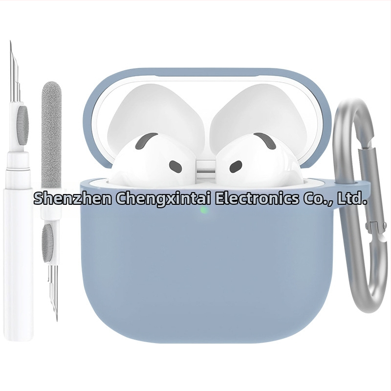 Carcasă din silicon pentru AirPods 4 cu stilou de curățare