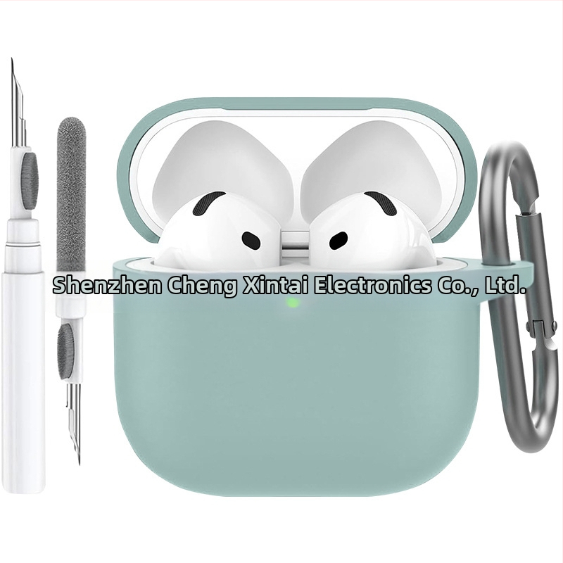 Carcasă din silicon pentru AirPods 4 cu stilou de curățare