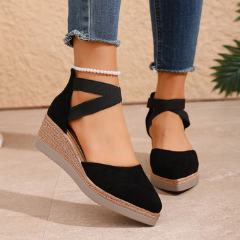 Római szandálok kerek orrú, elasztikus pánt, PU talp