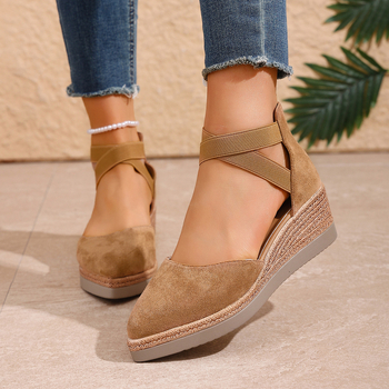 Római szandálok kerek orrú, elasztikus pánt, PU talp