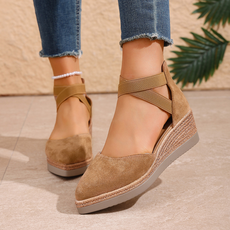 Római szandálok kerek orrú, elasztikus pánt, PU talp