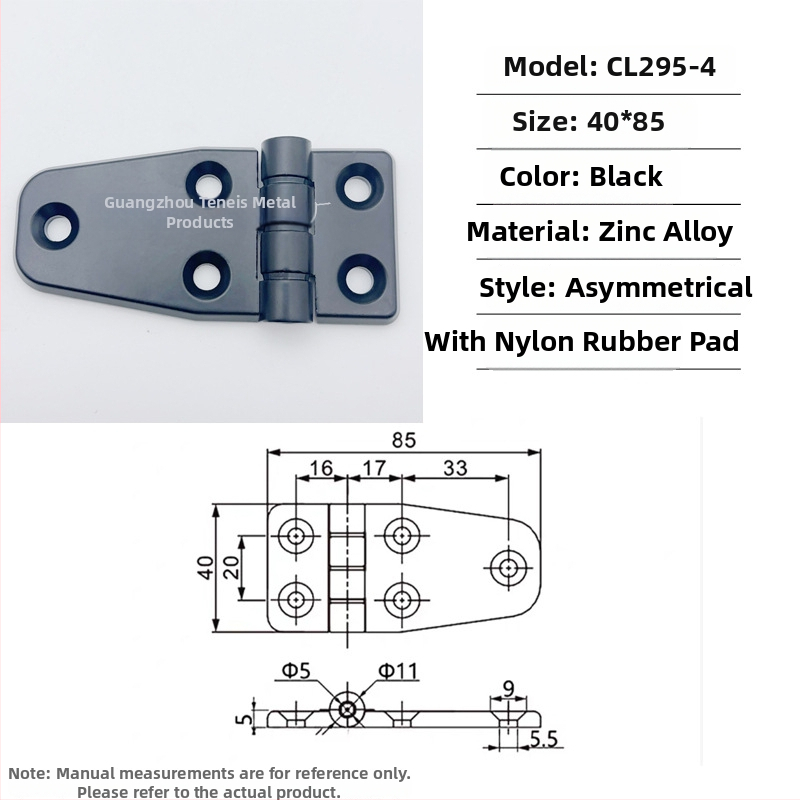 Cl295 pánt cink‑ötvözetből készült elosztó szekrény összehajtható ajtóihoz; általános vastag pánt; felületkezelés: spray festék; márka: Ternis