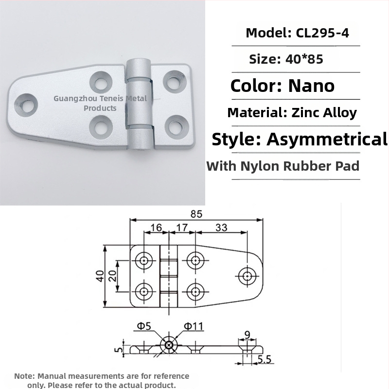 Cl295 pánt cink‑ötvözetből készült elosztó szekrény összehajtható ajtóihoz; általános vastag pánt; felületkezelés: spray festék; márka: Ternis