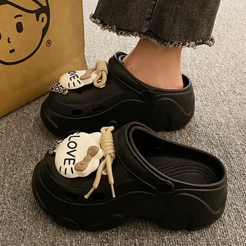 Női Crocs-stílus papucs EVA talppal, vastag talp a magasság növeléséhez, csúszásmentes