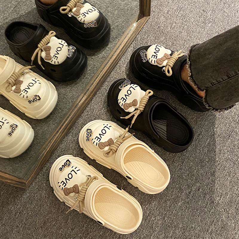 Női Crocs-stílus papucs EVA talppal, vastag talp a magasság növeléséhez, csúszásmentes