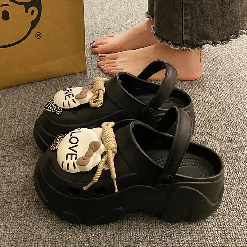 Női Crocs-stílus papucs EVA talppal, vastag talp a magasság növeléséhez, csúszásmentes