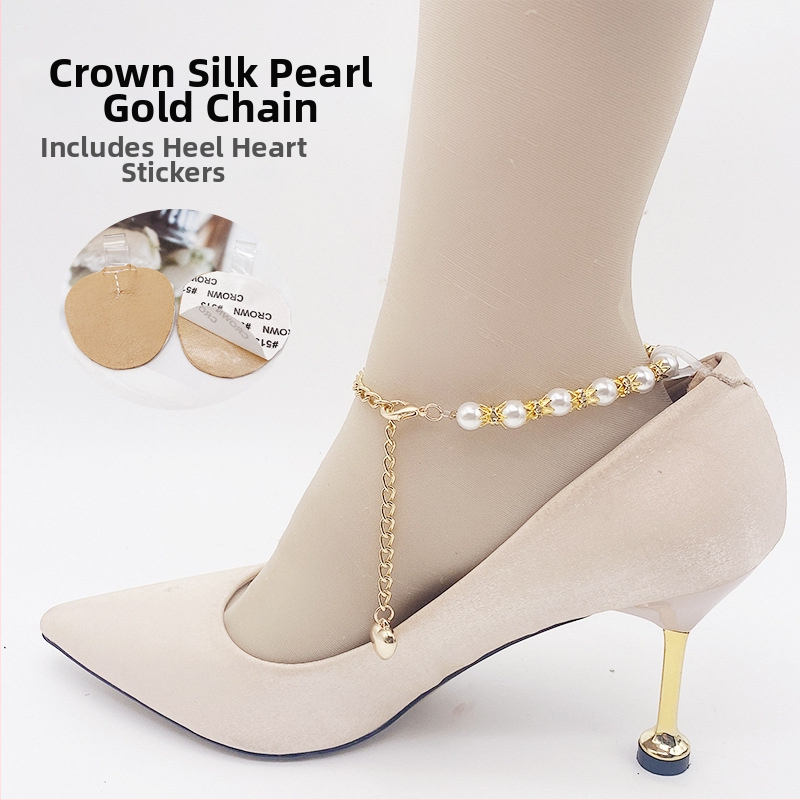 Perlová šnúrka na vysoké podpätky, proti zošmyknutiu, bez montáže, nastaviteľná dĺžka, pre všetky ročné obdobia