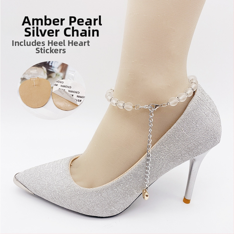 Perlová šnúrka na vysoké podpätky, proti zošmyknutiu, bez montáže, nastaviteľná dĺžka, pre všetky ročné obdobia