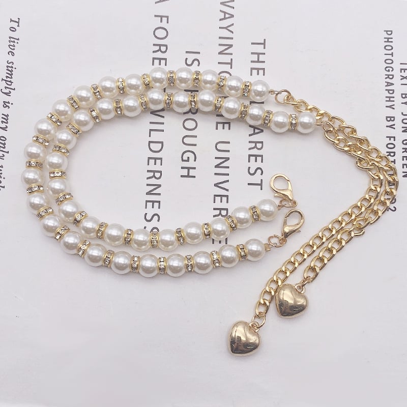 Κορδόνι γοβών με μαργαριτάρια, αντι-πτώση τακουνιών, χωρίς εγκατάσταση, ρυθμιζόμενος μήκος, για όλες τις εποχές