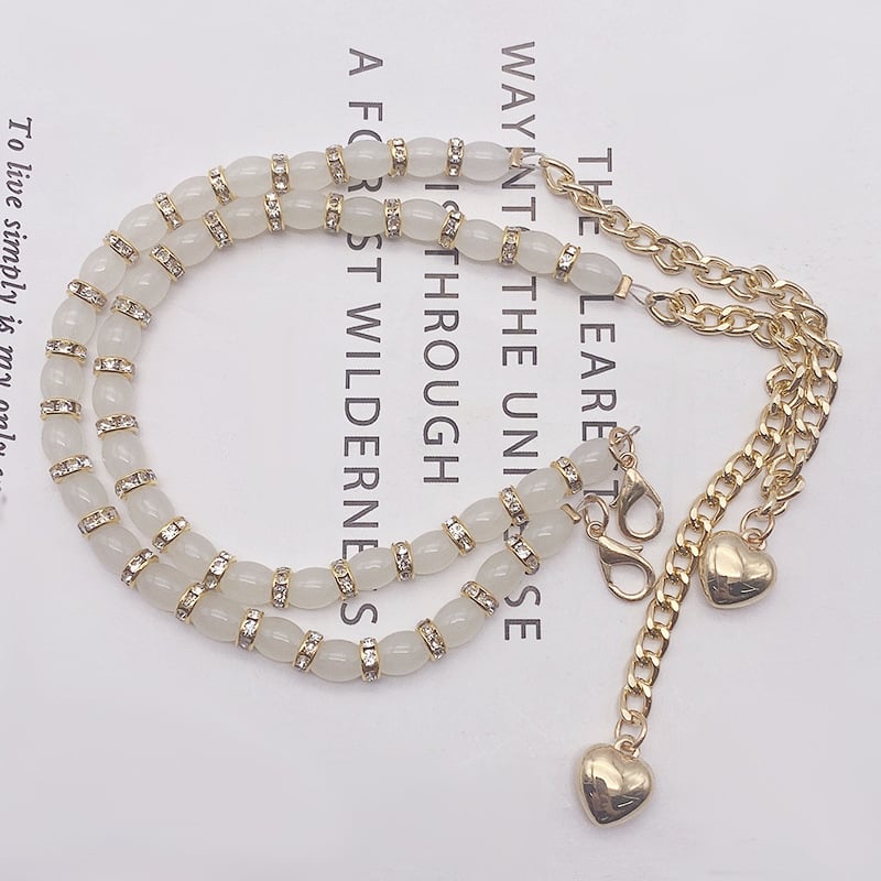 Κορδόνι γοβών με μαργαριτάρια, αντι-πτώση τακουνιών, χωρίς εγκατάσταση, ρυθμιζόμενος μήκος, για όλες τις εποχές