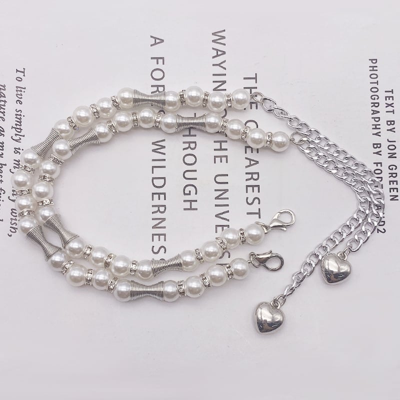 Κορδόνι γοβών με μαργαριτάρια, αντι-πτώση τακουνιών, χωρίς εγκατάσταση, ρυθμιζόμενος μήκος, για όλες τις εποχές