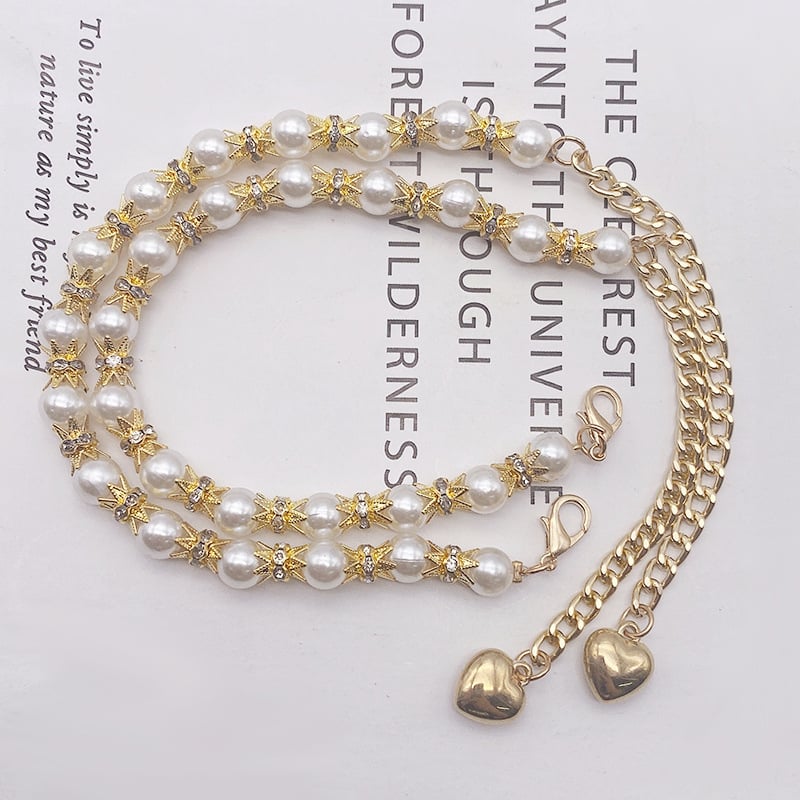 Κορδόνι γοβών με μαργαριτάρια, αντι-πτώση τακουνιών, χωρίς εγκατάσταση, ρυθμιζόμενος μήκος, για όλες τις εποχές