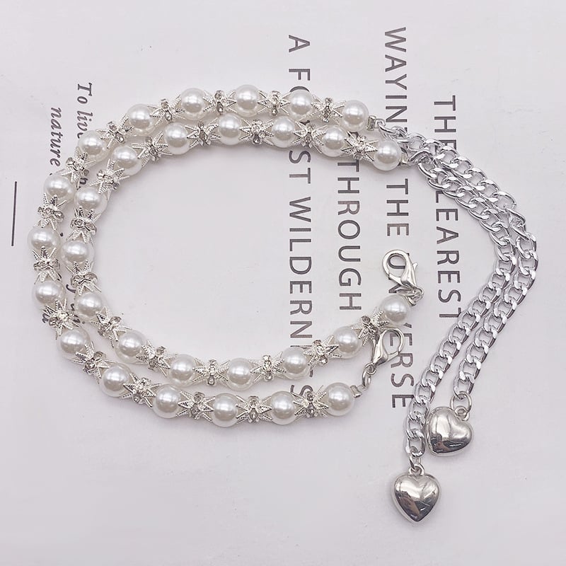 Κορδόνι γοβών με μαργαριτάρια, αντι-πτώση τακουνιών, χωρίς εγκατάσταση, ρυθμιζόμενος μήκος, για όλες τις εποχές