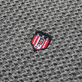 Ανδρικό πλεκτό καρντάγκαν από βαμβάκι με σταθερό γιακά, ελεύθερη γραμμή, μακριά μανίκια, 100% βαμβάκι, Χειμώνας 2024