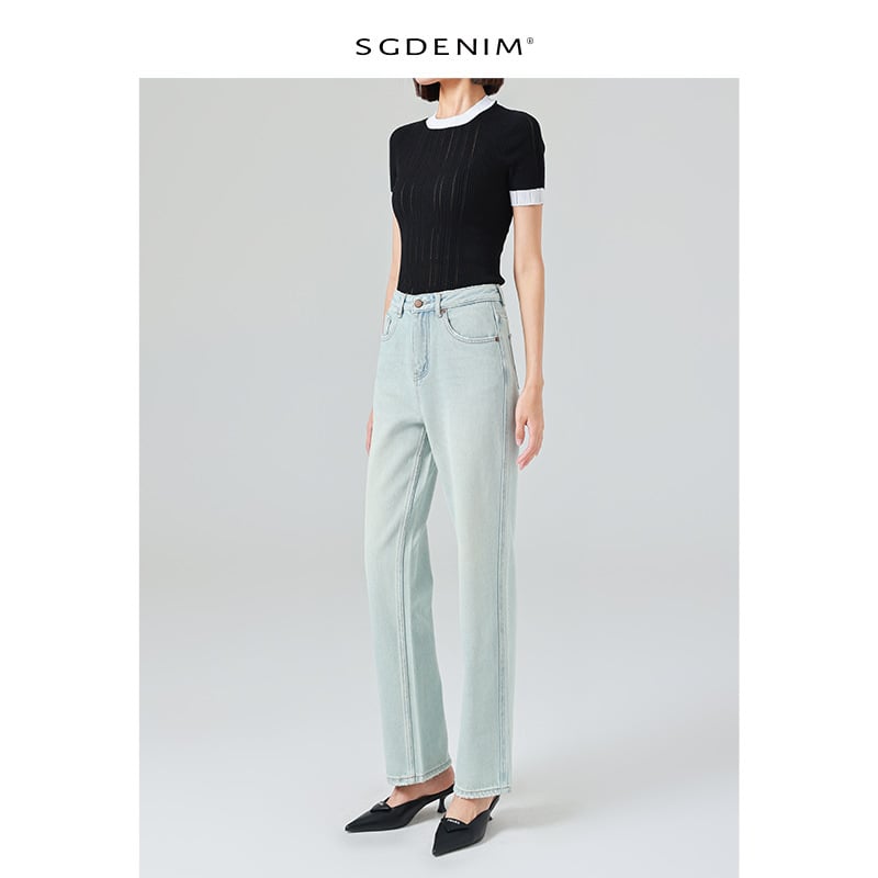 Blugi femei cu croială wide-leg, talie înaltă, material din bumbac, 70–80% conținut bumbac, toamnă 2025