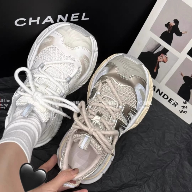 Női valódi bőr Dad Shoes sportcipő, magas felsőrész, két réteg marhabőr + műbőr, gumi talp, lace-up záródás, ütéscsillapítás