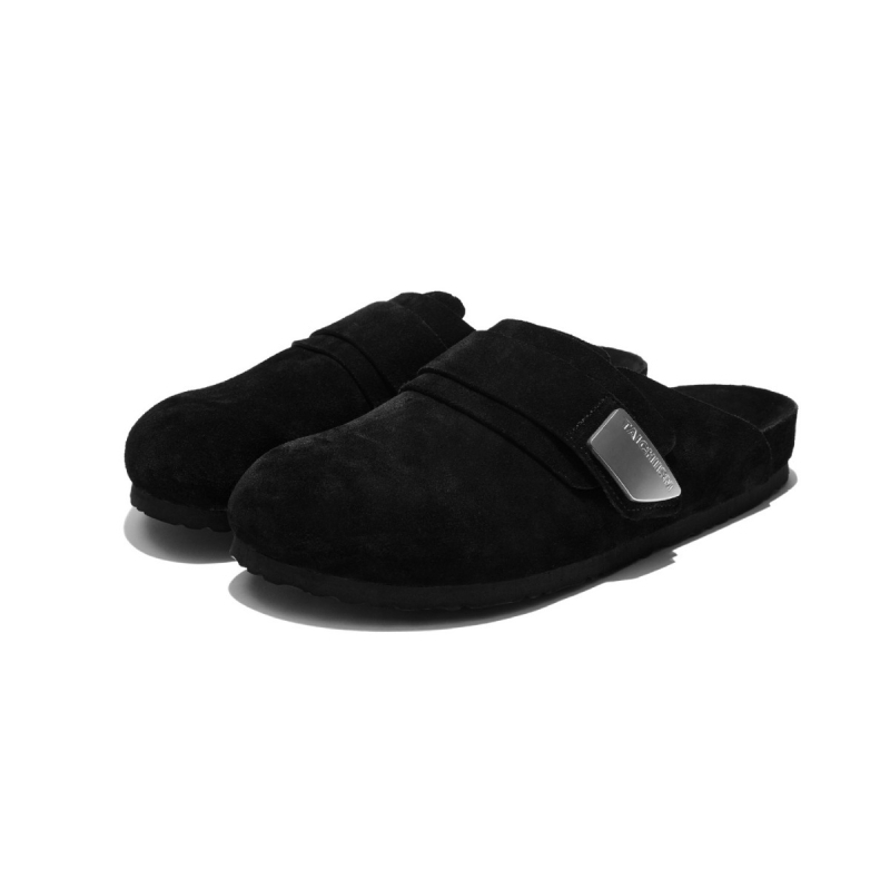 Ženske Baotou slip-on papuče, gornji dio od nubuk kože bivola, okrugli vrh, gumeni potplat, unutarnji materijal od super vlakana — ljeto 2024