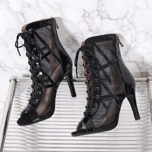 Σανδάλια με στόμα ψαριού, με άνοιγμα δαχτύλων (Peep Toe), PU επάνω, σόλα καουτσούκ, λεπτά τακούνια πάνω από 8 cm, Άνοιξη 2025