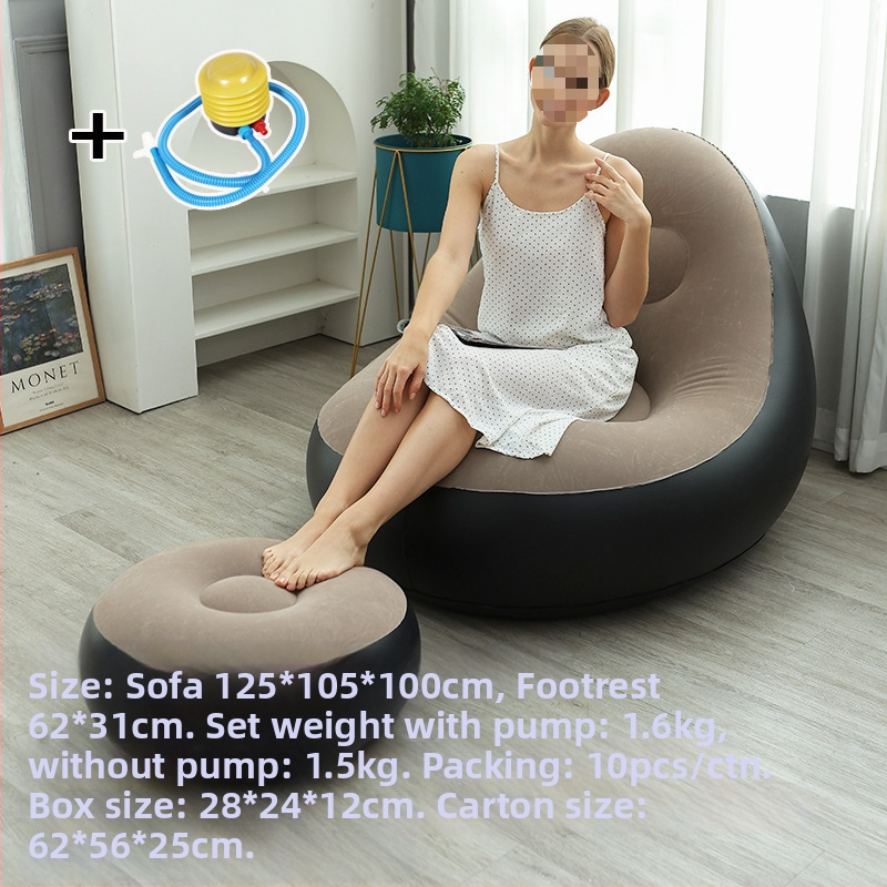 Felfújható kanapé flockos PVC felülettel; vastagság 0,55 mm; tömeg 1,5 kg; anyag: környezetbarát PVC; modell: PVC felfújható kanapé