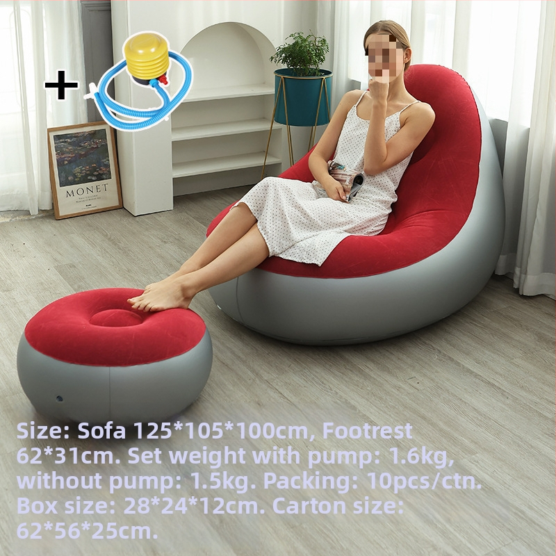 Felfújható kanapé flockos PVC felülettel; vastagság 0,55 mm; tömeg 1,5 kg; anyag: környezetbarát PVC; modell: PVC felfújható kanapé