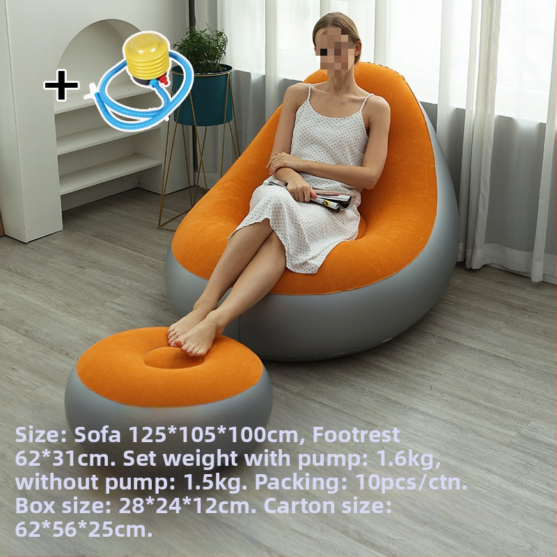 Felfújható kanapé flockos PVC felülettel; vastagság 0,55 mm; tömeg 1,5 kg; anyag: környezetbarát PVC; modell: PVC felfújható kanapé