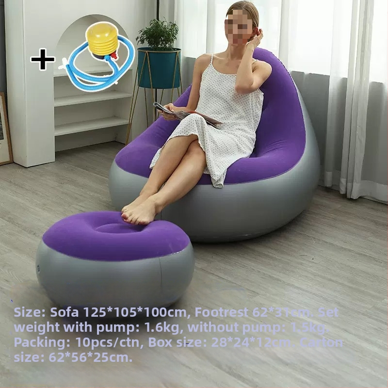 Felfújható kanapé flockos PVC felülettel; vastagság 0,55 mm; tömeg 1,5 kg; anyag: környezetbarát PVC; modell: PVC felfújható kanapé