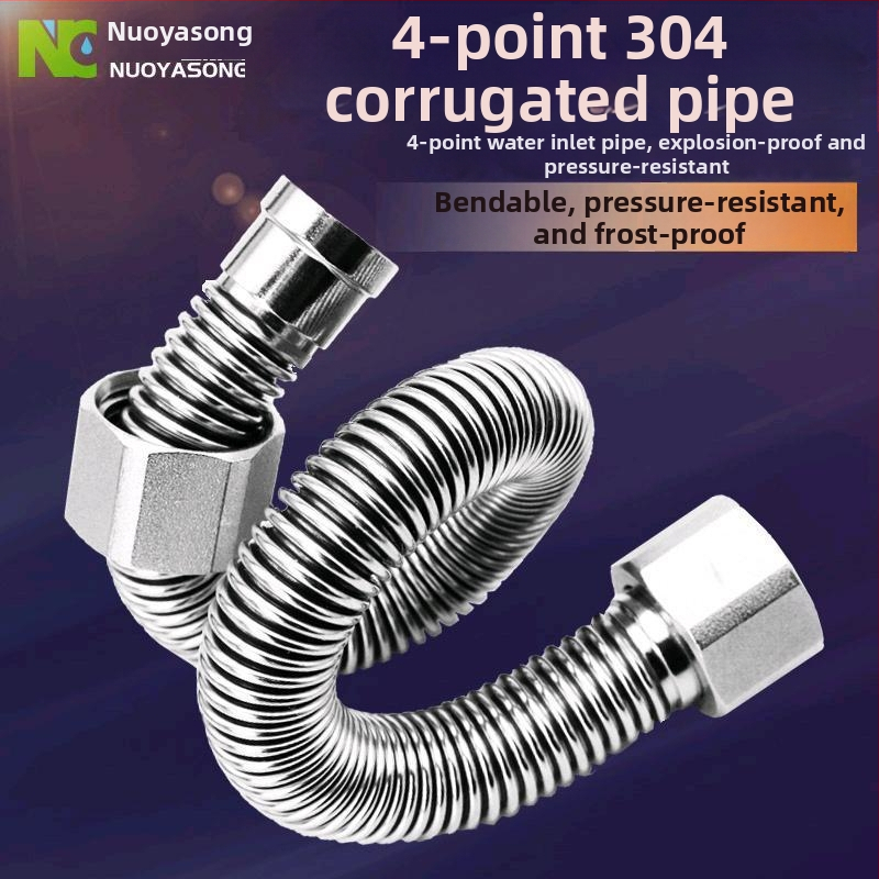 Tub flexibil din oțel inoxidabil 304 pentru intrare/ieșire la boiler, conexiune metalică îngroșată