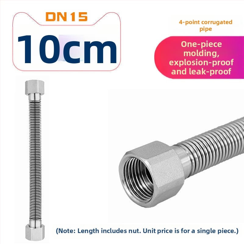 Tub flexibil din oțel inoxidabil 304 pentru intrare/ieșire la boiler, conexiune metalică îngroșată