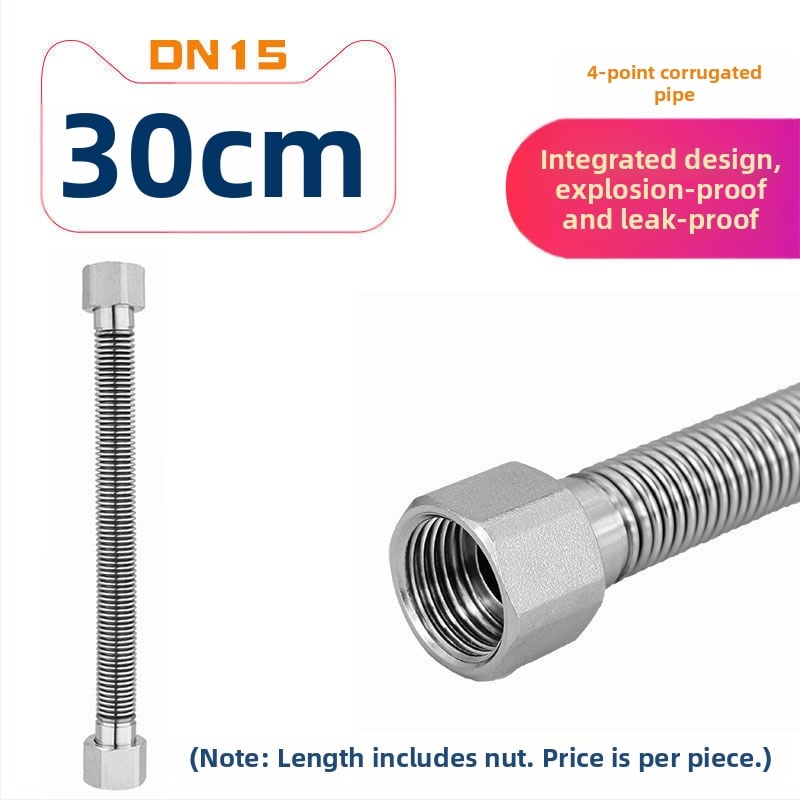 Tub flexibil din oțel inoxidabil 304 pentru intrare/ieșire la boiler, conexiune metalică îngroșată