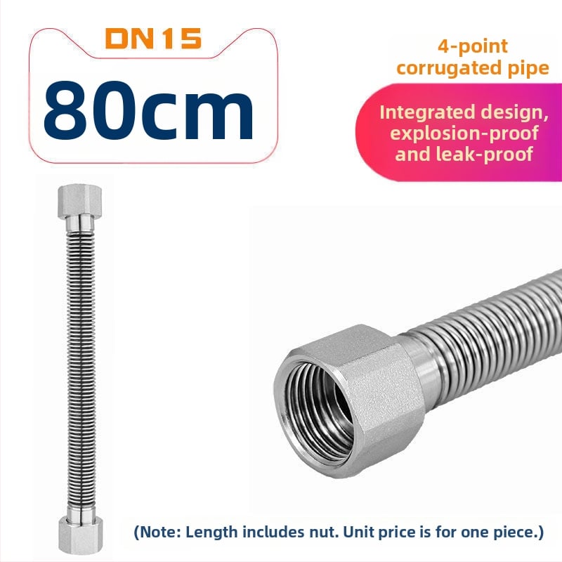 Tub flexibil din oțel inoxidabil 304 pentru intrare/ieșire la boiler, conexiune metalică îngroșată
