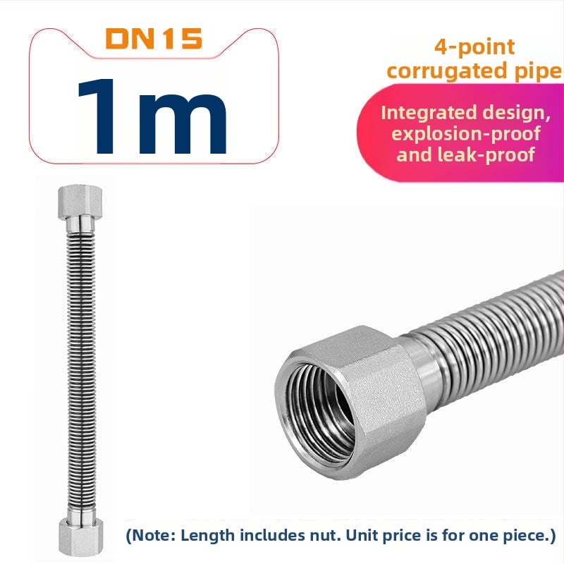Tub flexibil din oțel inoxidabil 304 pentru intrare/ieșire la boiler, conexiune metalică îngroșată