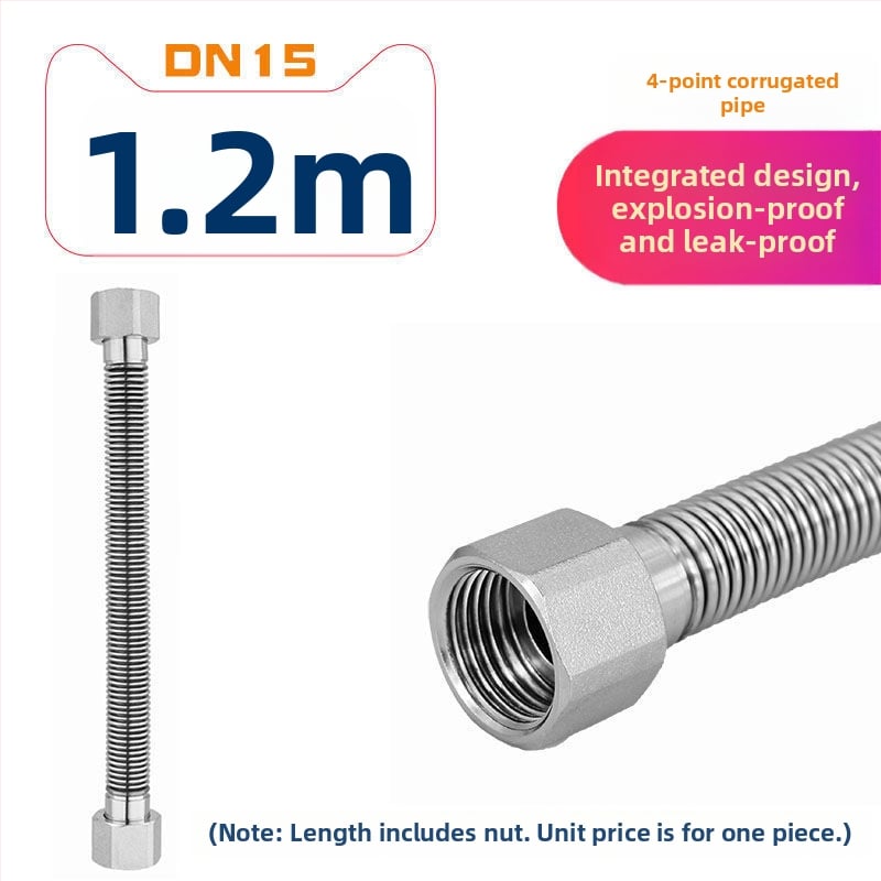 Tub flexibil din oțel inoxidabil 304 pentru intrare/ieșire la boiler, conexiune metalică îngroșată