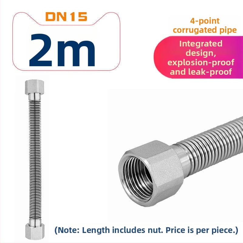 Tub flexibil din oțel inoxidabil 304 pentru intrare/ieșire la boiler, conexiune metalică îngroșată