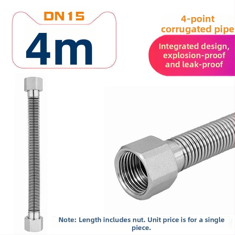 Tub flexibil din oțel inoxidabil 304 pentru intrare/ieșire la boiler, conexiune metalică îngroșată