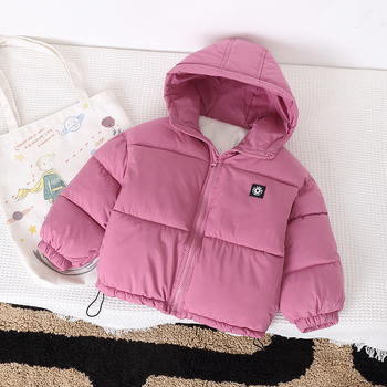 Παιδικό μπουφάν με φλις επένδυση, κορεατικού στυλ, 100% πολυεστέρας εξωτερικά και επένδυση, για παιδιά 3–8 ετών, χειμώνας 2024