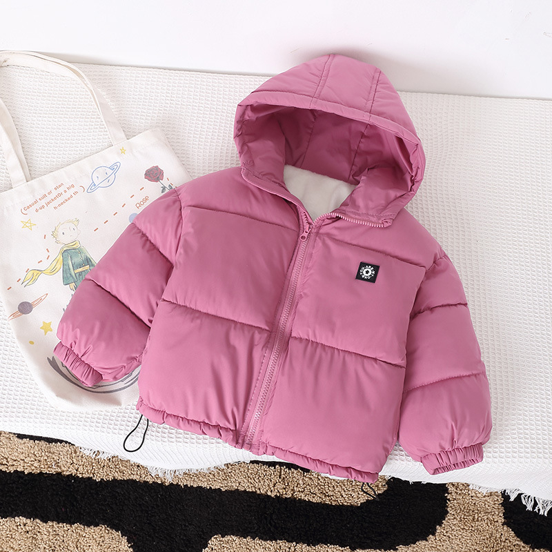 Παιδικό μπουφάν με φλις επένδυση, κορεατικού στυλ, 100% πολυεστέρας εξωτερικά και επένδυση, για παιδιά 3–8 ετών, χειμώνας 2024