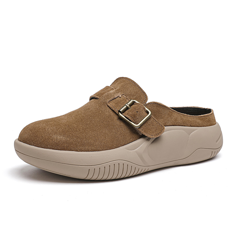 Slip-on loafers bez pertli s debelom potplatom od gumene pene, gornji dio od veluru kože goveda, zatvoren nos, svakodnevni stil