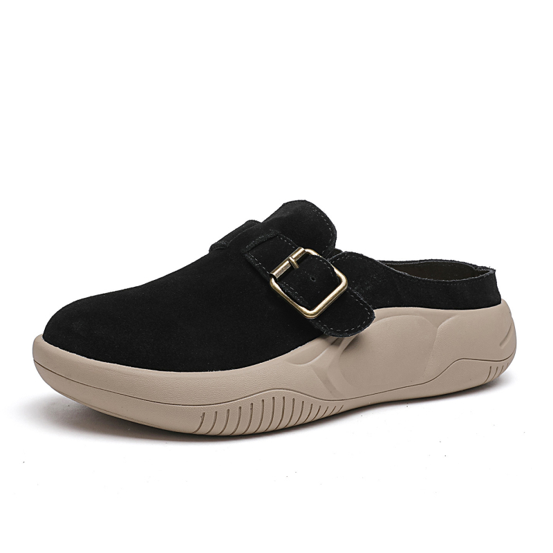 Slip-on loafers bez pertli s debelom potplatom od gumene pene, gornji dio od veluru kože goveda, zatvoren nos, svakodnevni stil