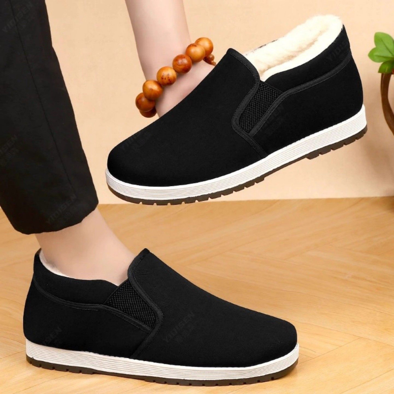 Muške papuče od platna Old Beijing Cloth Shoes, tople zimi, casual stil, debela potplat od kompozitnog materijala