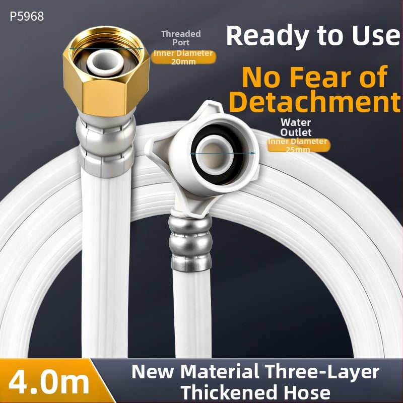 Tub de intrare apă pentru mașina de spălat – universal, actualizat, îngroșat, etanș la scurgeri și explozie, interfață cu 6 pini; Material: cupru+PVC, Conector: alamă, Montaj: filet, Un exemplar