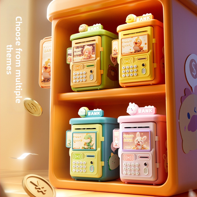 Detská pokladnička Shangyu s automatickým snímačom a odtlačkom prsta a heslom; plastová, prispôsobiteľná, vstrekované formovanie, dovoz