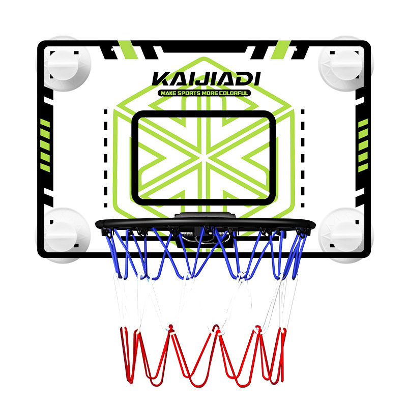 Coș de baschet cu panou pentru copii, montat pe perete – fără găuri, PVC, 0,5–3 kg, interior/exterior, silențios